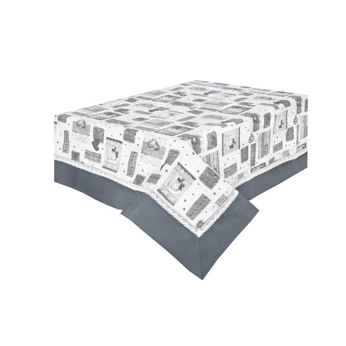 ICV04616 Скатерть "Виттория" серая 140x300 см