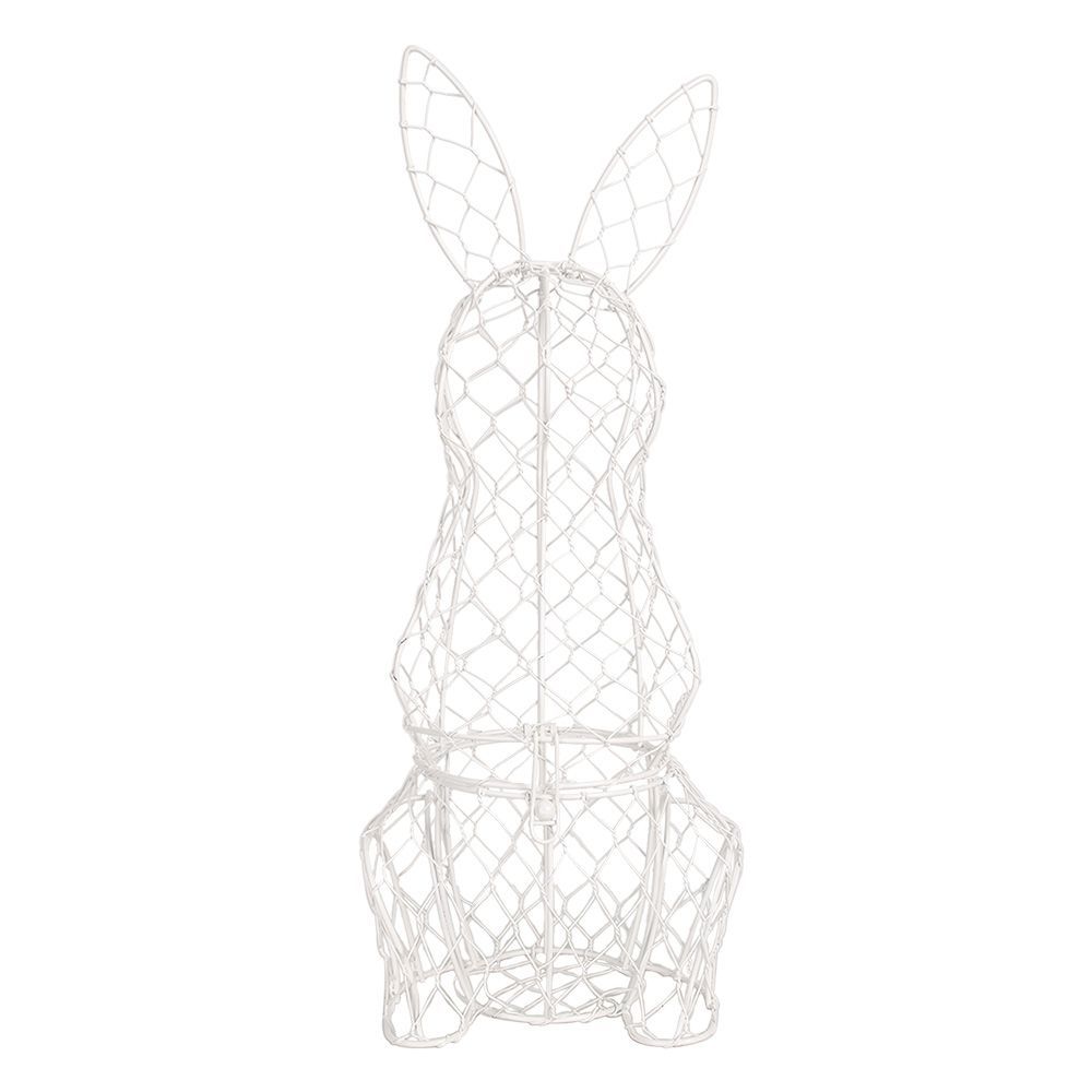 Корзинка декоративная "Кролик" белая 12x14x39см