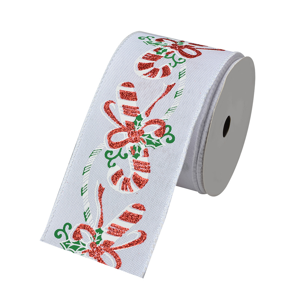 Тесьма для украшения елки "Карамельная трость" 6,3см x 5м