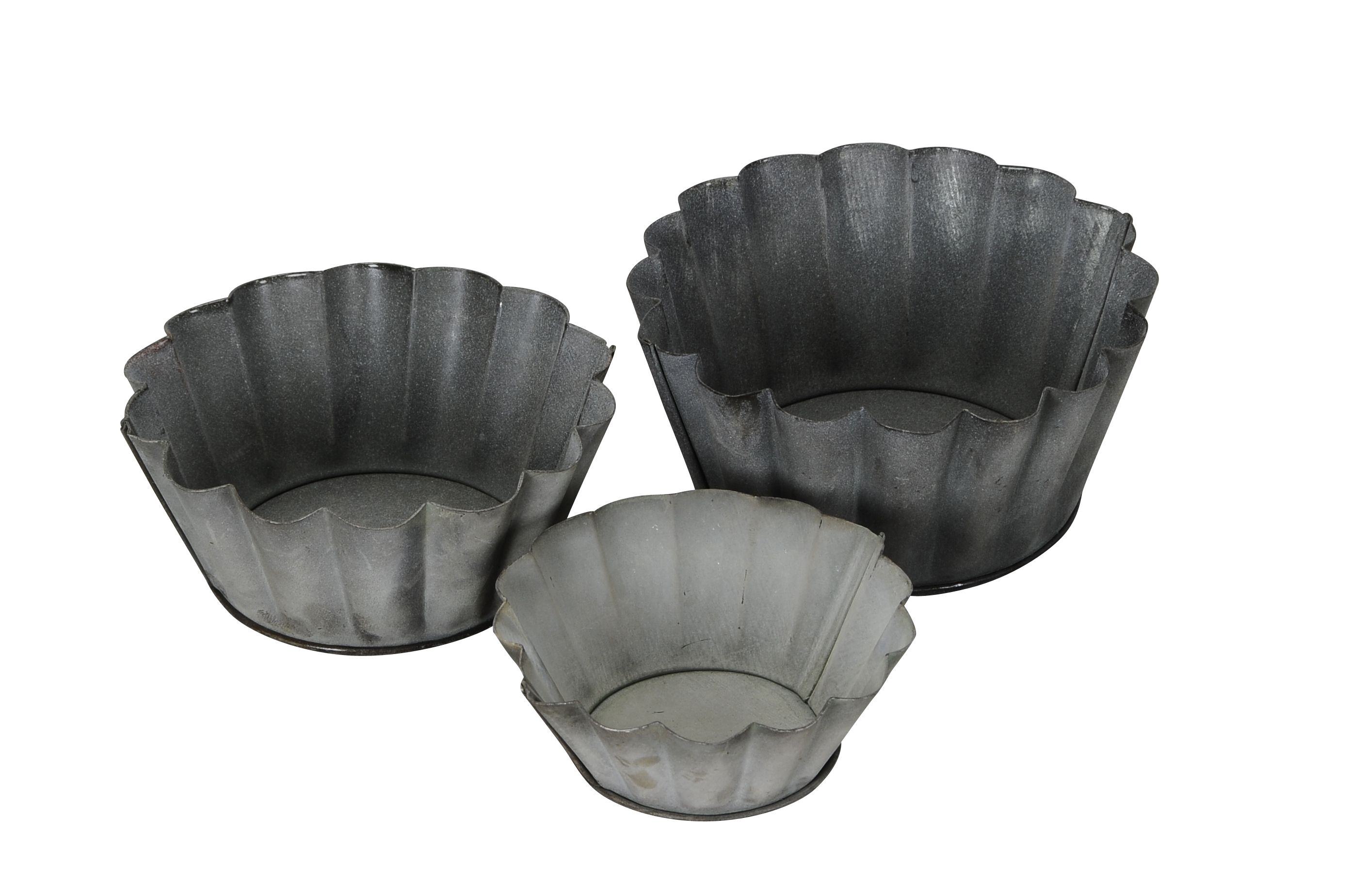 Набор из 3-х кашпо "Капкейк" 10x4см/12x5,5см/13x6см