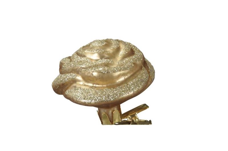 Елочное украшение на клипсе "Роза" 6x6см