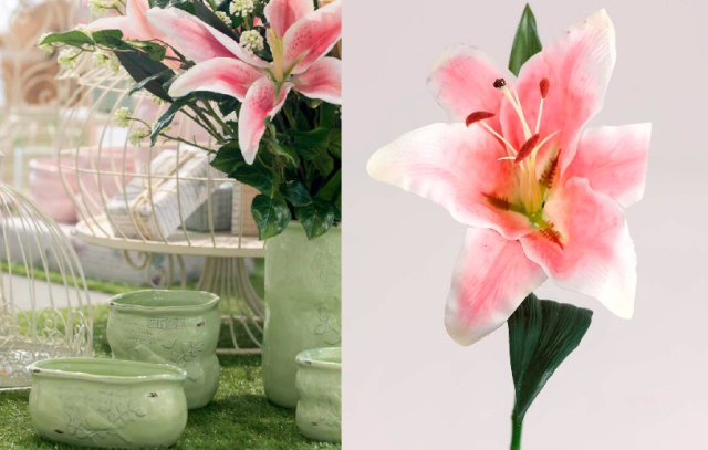 Лилия розовая 35см