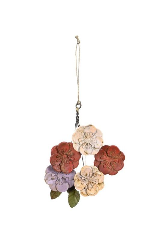 Декор подвесной "Цветы броканте" яркие 15x19см + 10см подвес