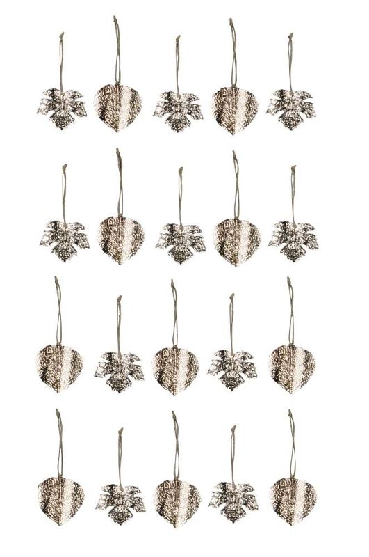 Декор подвесной "Листик в ассортименте" 7х6см/7х7см + 8см подвес