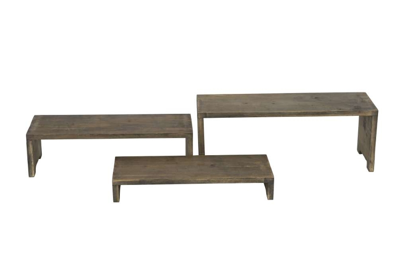 Набор из 3-х декоративных подставок "Мини-стол" 43x17,5x6,5/47x17,5x13/51x17,5х19см