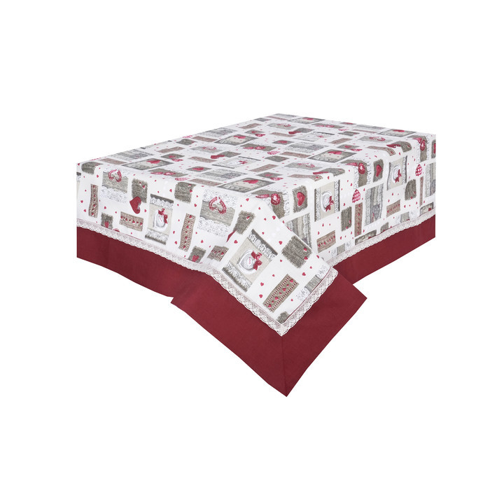 ICV04606 Скатерть "Виттория" красная 140x300 см