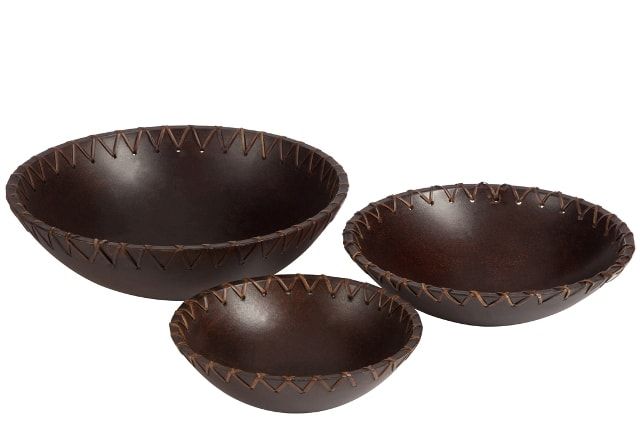 Набор из 3-х декоративных блюд "Браун" 20х6х20см/25х8х25см/30х9х30см