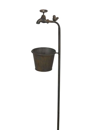 Кашпо на штекере "Кран с птичкой" 14,5x19xH124см