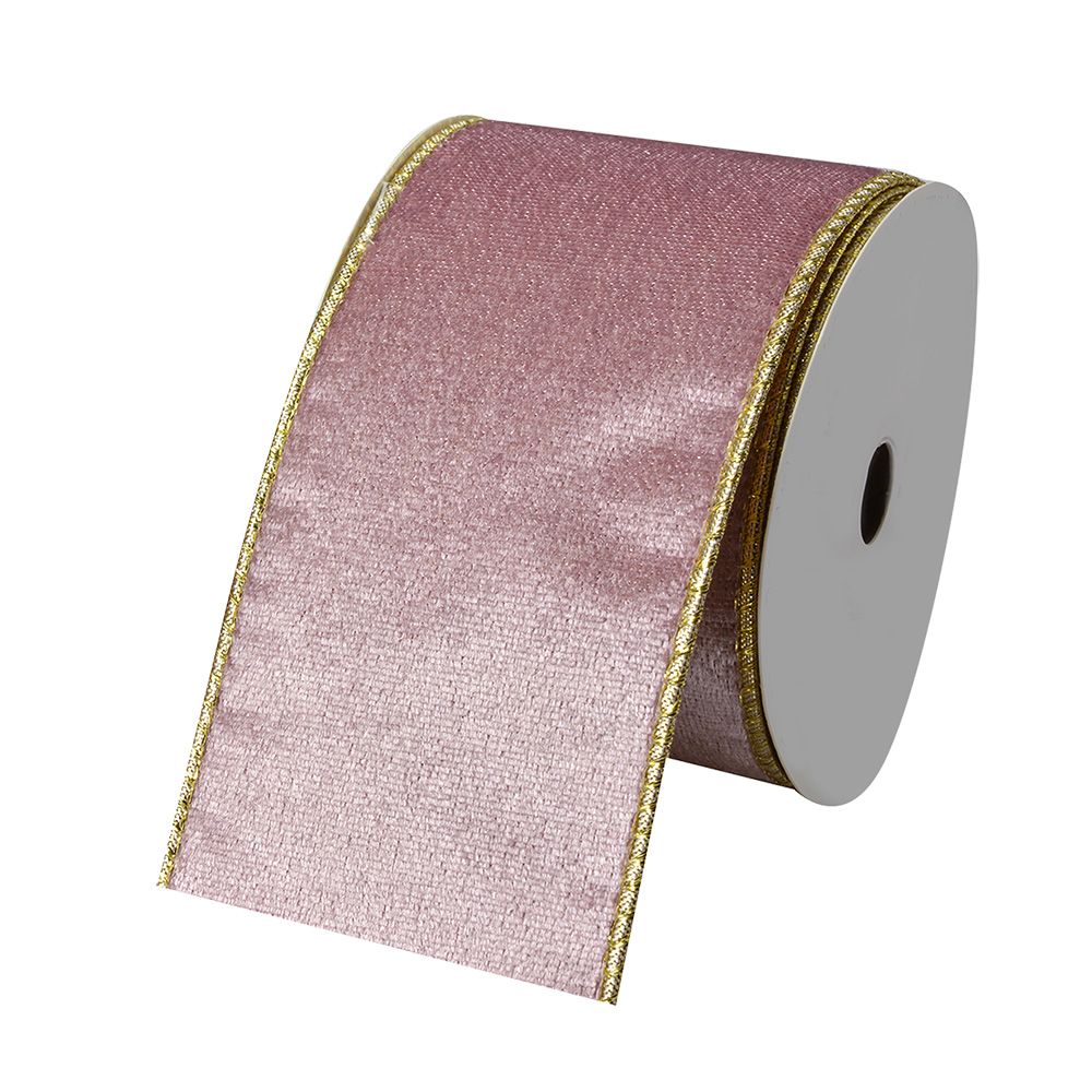 Тесьма для украшения елки пыльная роза 6,3см x 5м