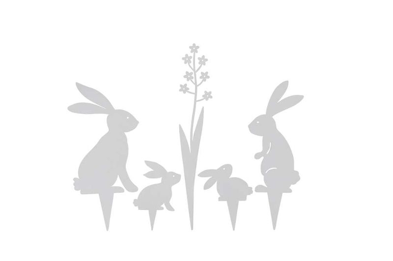 Набор из 5 шт Топер "Кролики" 8x15,5см/3,5x20см/5,5x16см/5x7,5см/6x7см