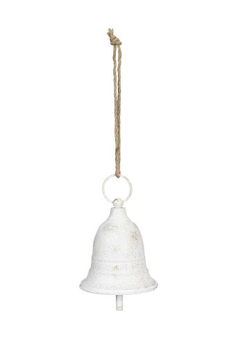 Декор подвесной "Колокол" малый кремовый антик D15xH17см + 25см подвес