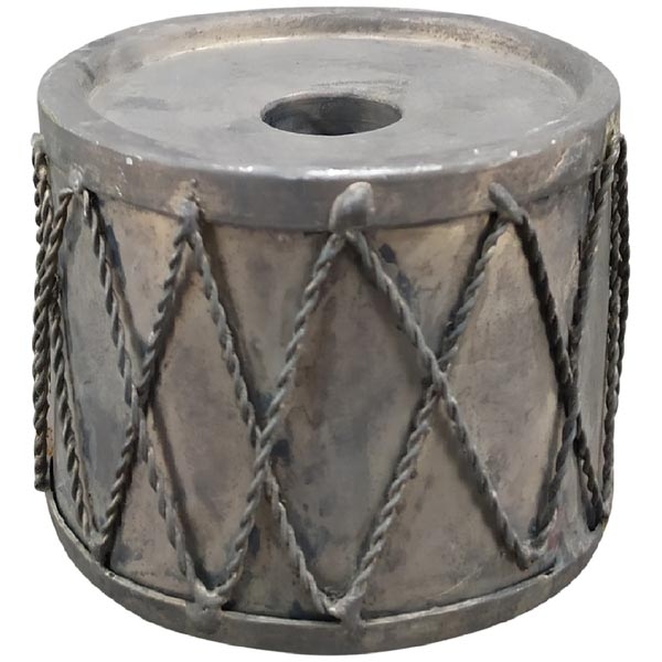Подсвечник "Барабан" серый антик 7x7x5,5см