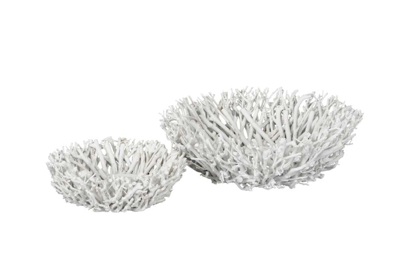 Набор из 2-х декоративных блюд "Прайм" белые 25x9,5см / 40x13см