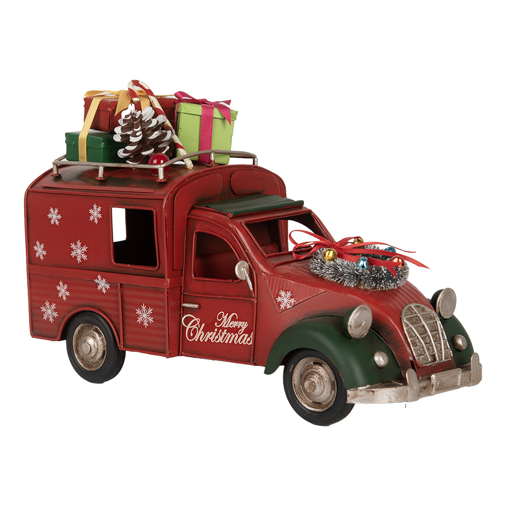 Декор "Рождественский ретромобиль" 26x11x17см