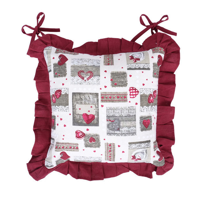 Подушка декоративная для стула "Виттория" красная 40x40 см