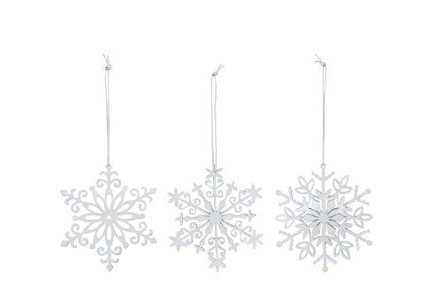 Декор подвесной "Снежинка" в ассортименте 10x10см + 10см подвес
