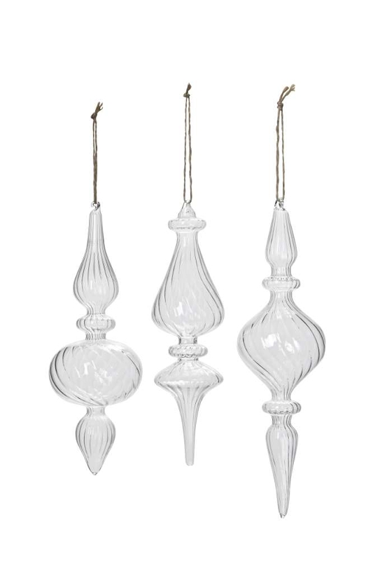 Елочное украшение "Пика" прозрачная в ассортименте D6,5xH22см/D7xH23см /D8xH27см