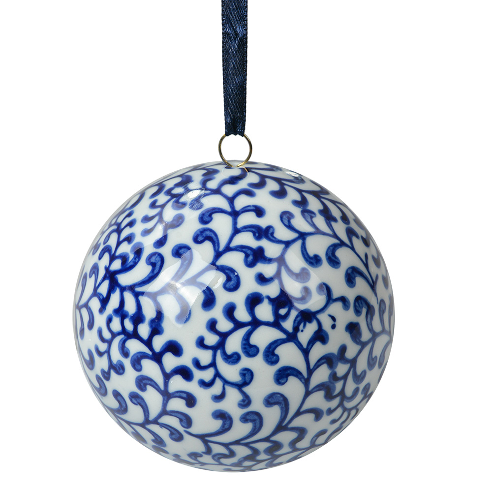 Декор плавающий/подвесной "Синий орнамент" Ø 8x8 см