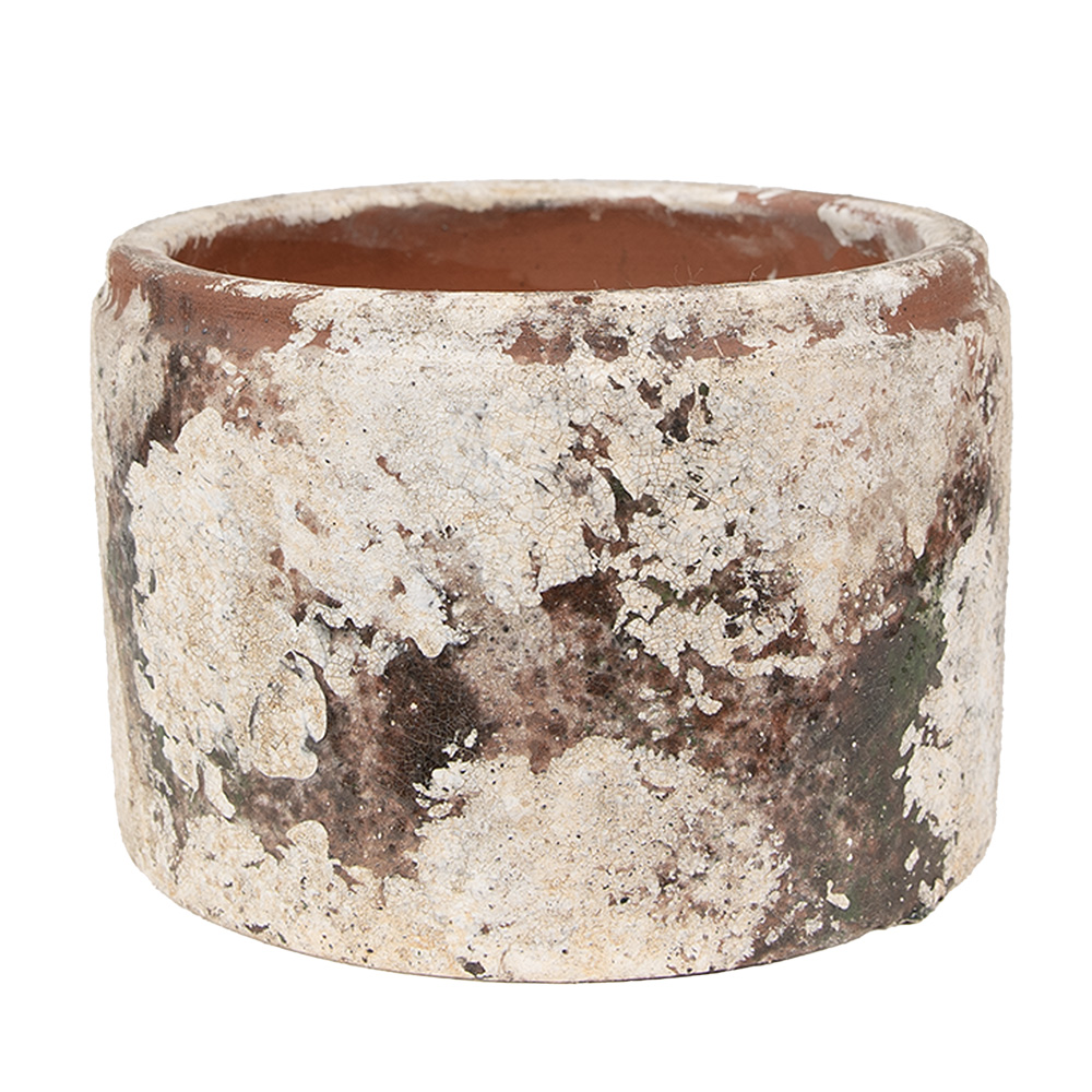 Кашпо декоративное "Плант" коричневый антик большое Ø 18x11см