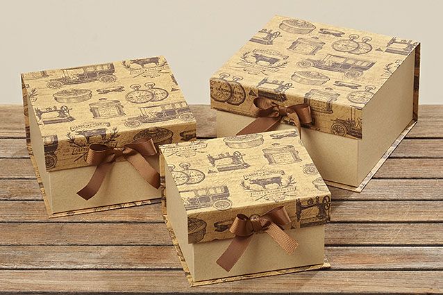 Набор из 3-х декоративных коробок "Марсель" 17см/19см/21см