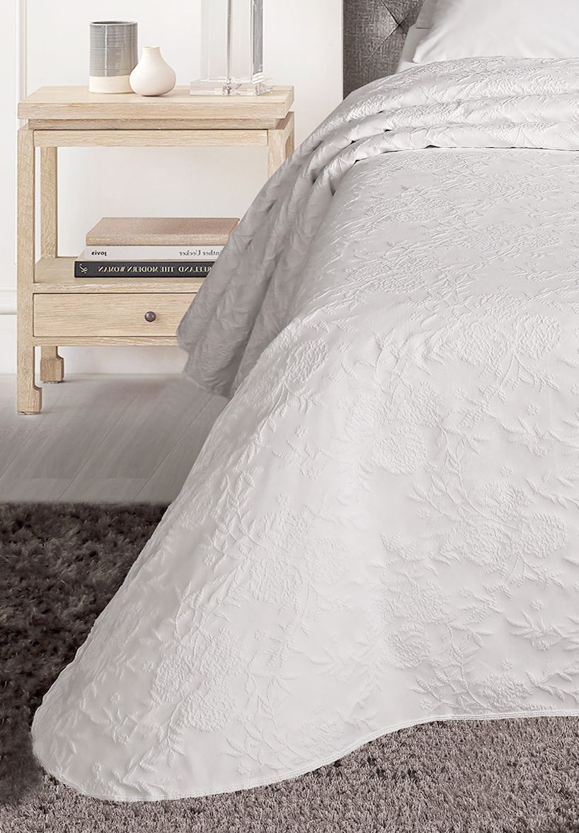 Покрывало жаккард 2-спальное  "Камилла" БЕЛОЕ 260x260см