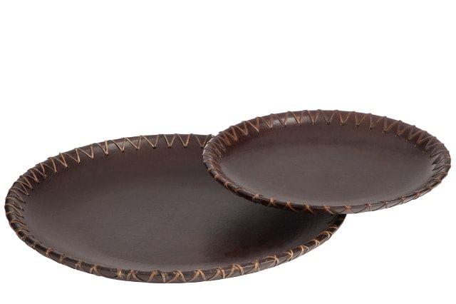 Набор из 2-х декоративных блюд "Браун" 30х4х30см/40х5х40см