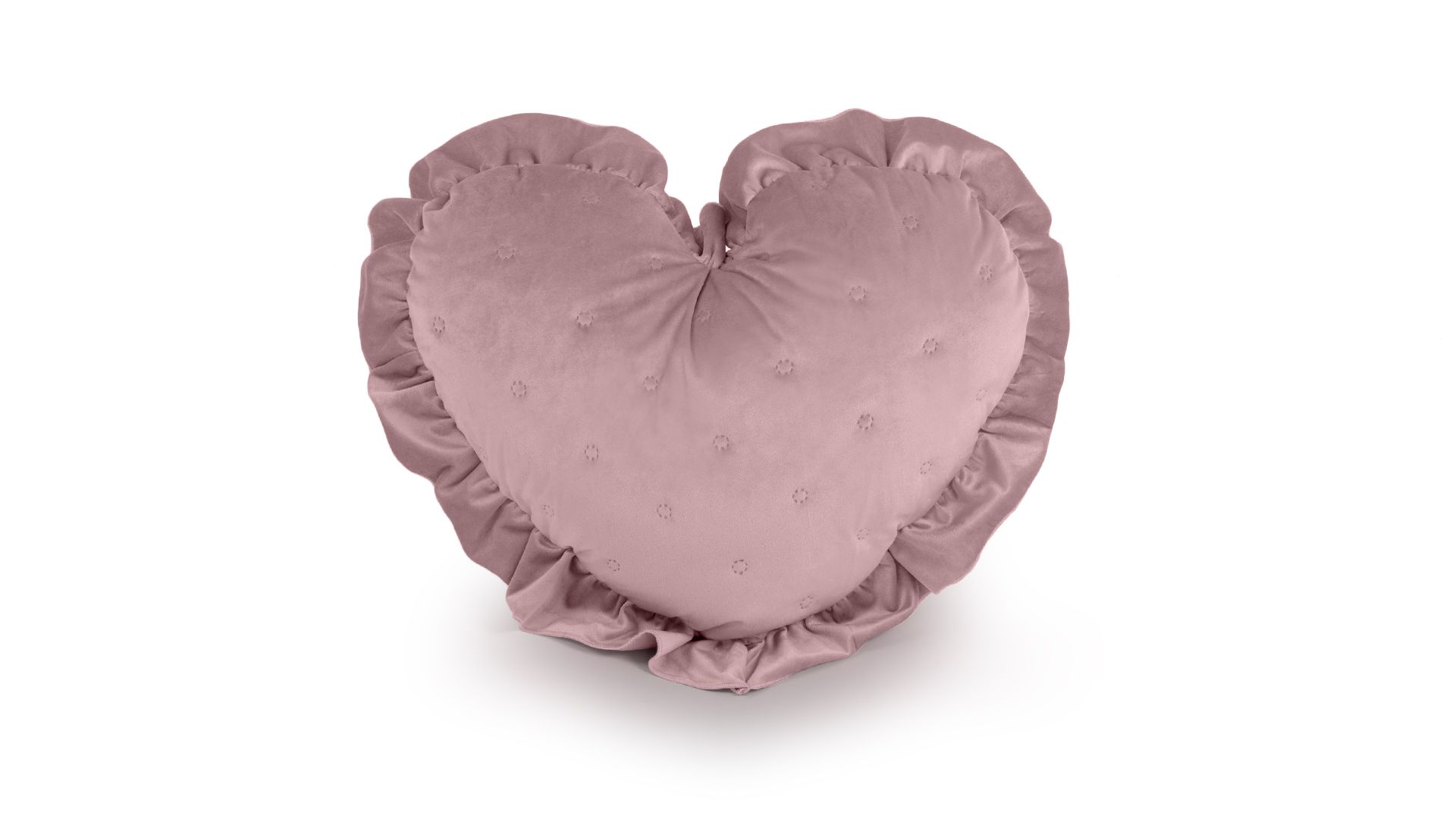 Подушка декоративная сердце с рюшами "Аллюр" РОЗА 45х45см