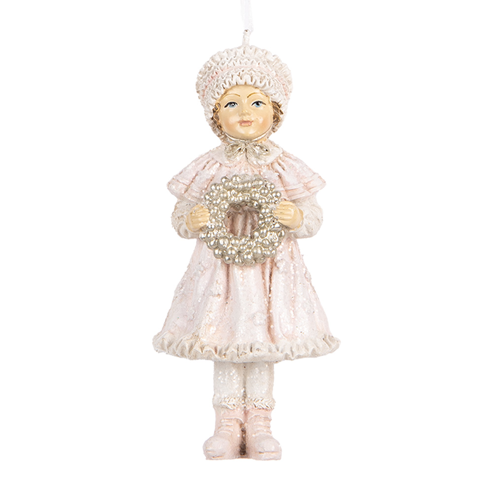 Декор подвесной "Девочка с венком. Ретро" 5x5x11см