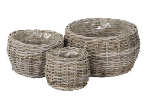 Набор из 3-х кашпо "Плант" 20x15см/25x17см/35x21см