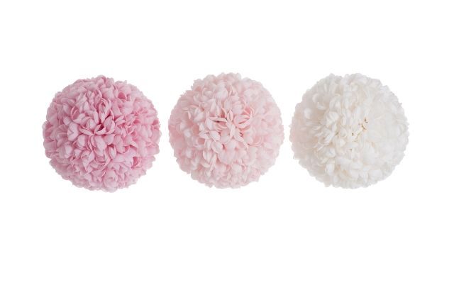 Подвесной цветочный шар розовый/светло-розовый/белый в ассортименте большой 30см