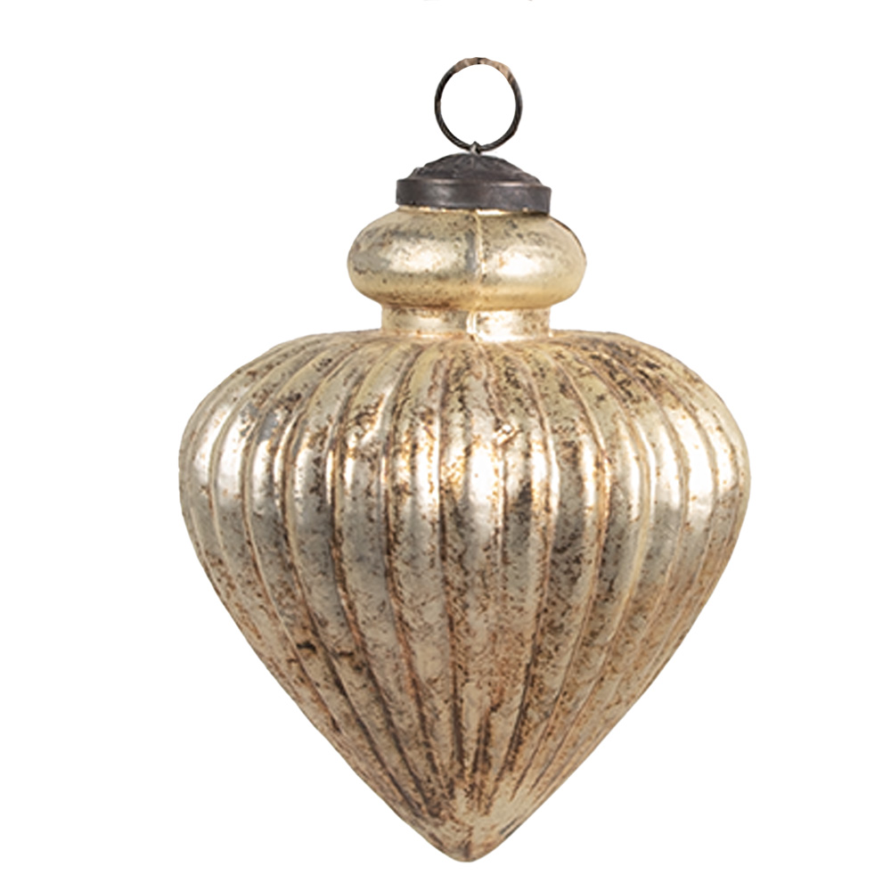Елочное украшение "Луковка" античное золото  Ø 8x12см