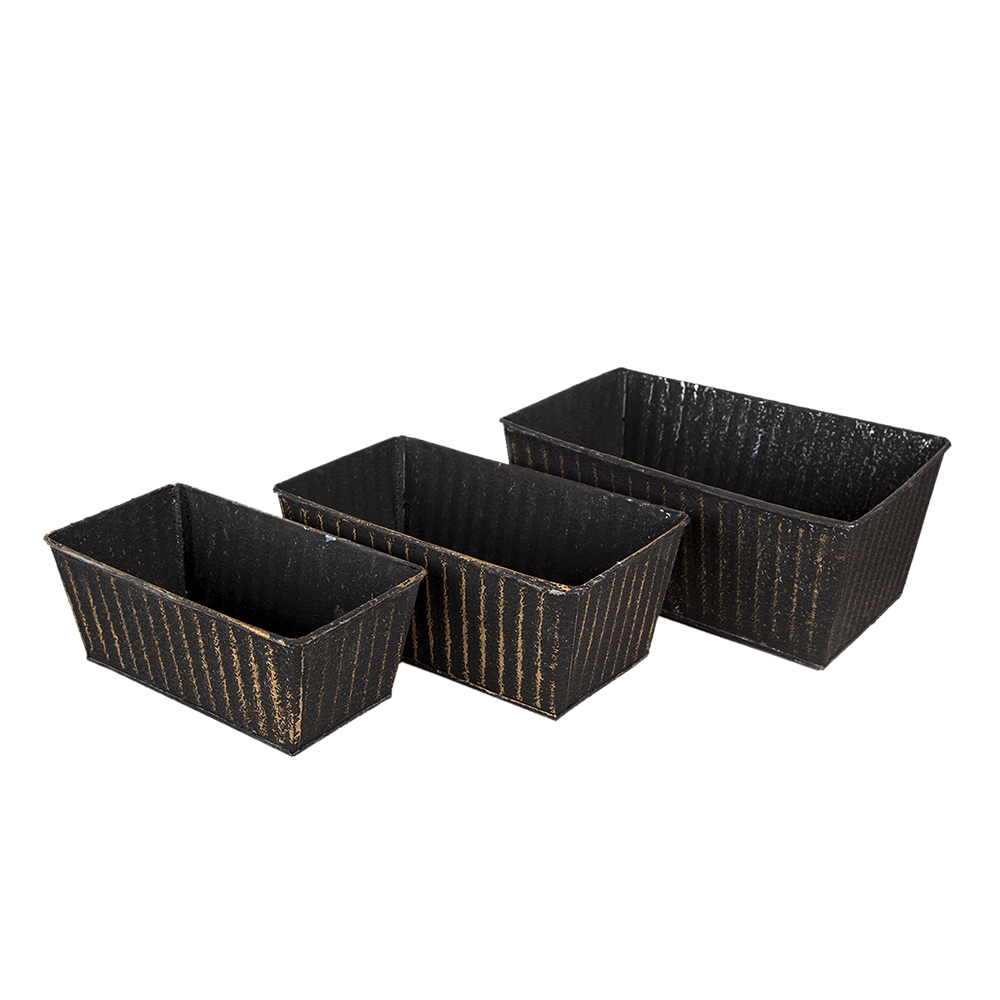 Набор из 3-х кашпо "Кекс" 26x17x12 / 23x14x10 / 21x11x9 см