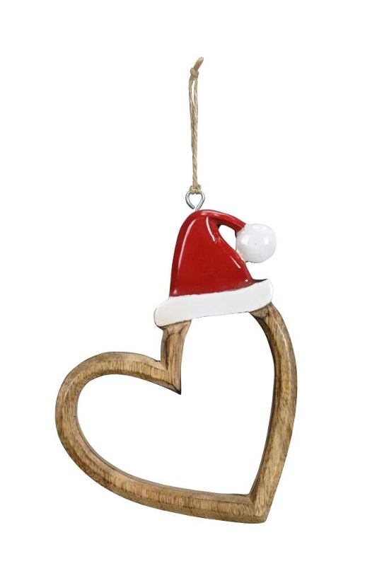 Декор подвесной "Сердце в колпачке" 12,5xH17см + 6см подвес