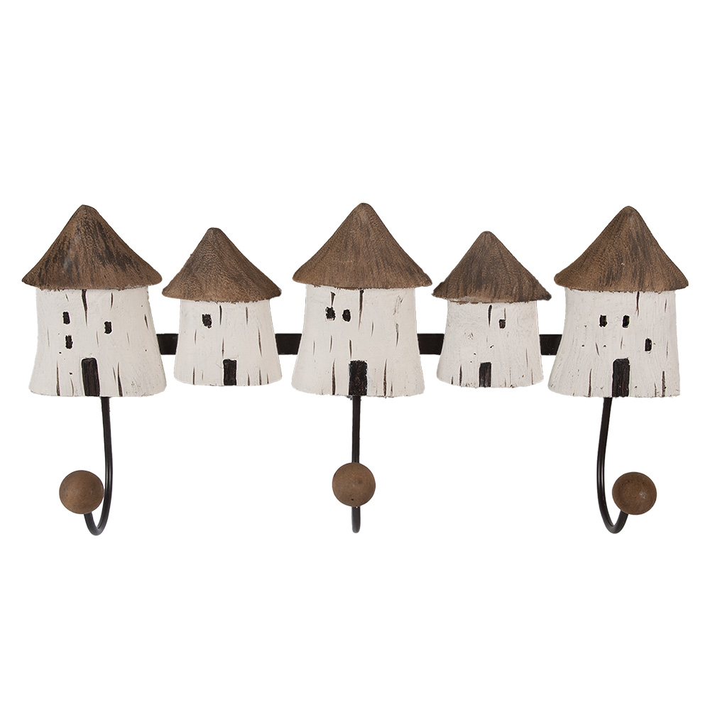 Вешалка "Домики" 38x8x19см