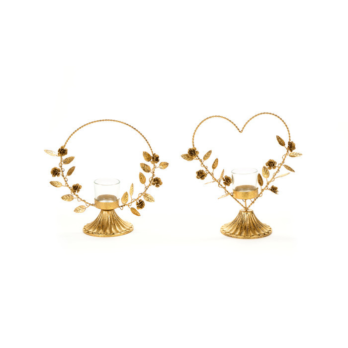 Подсвечник "Золотые цветы" в ассортименте 23,5см