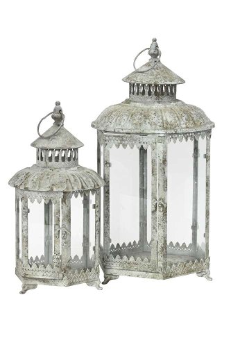 Набор из 2-х подсвечников "Антик грей" 18,5x17xH38,5см/ 25,5x23xH51см