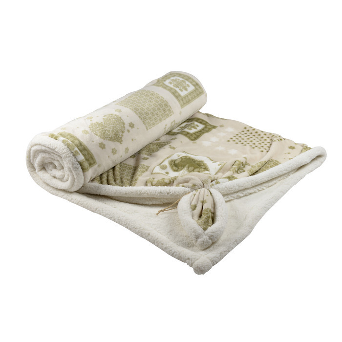 Плед "Сердечки" бежевый 130x160 см