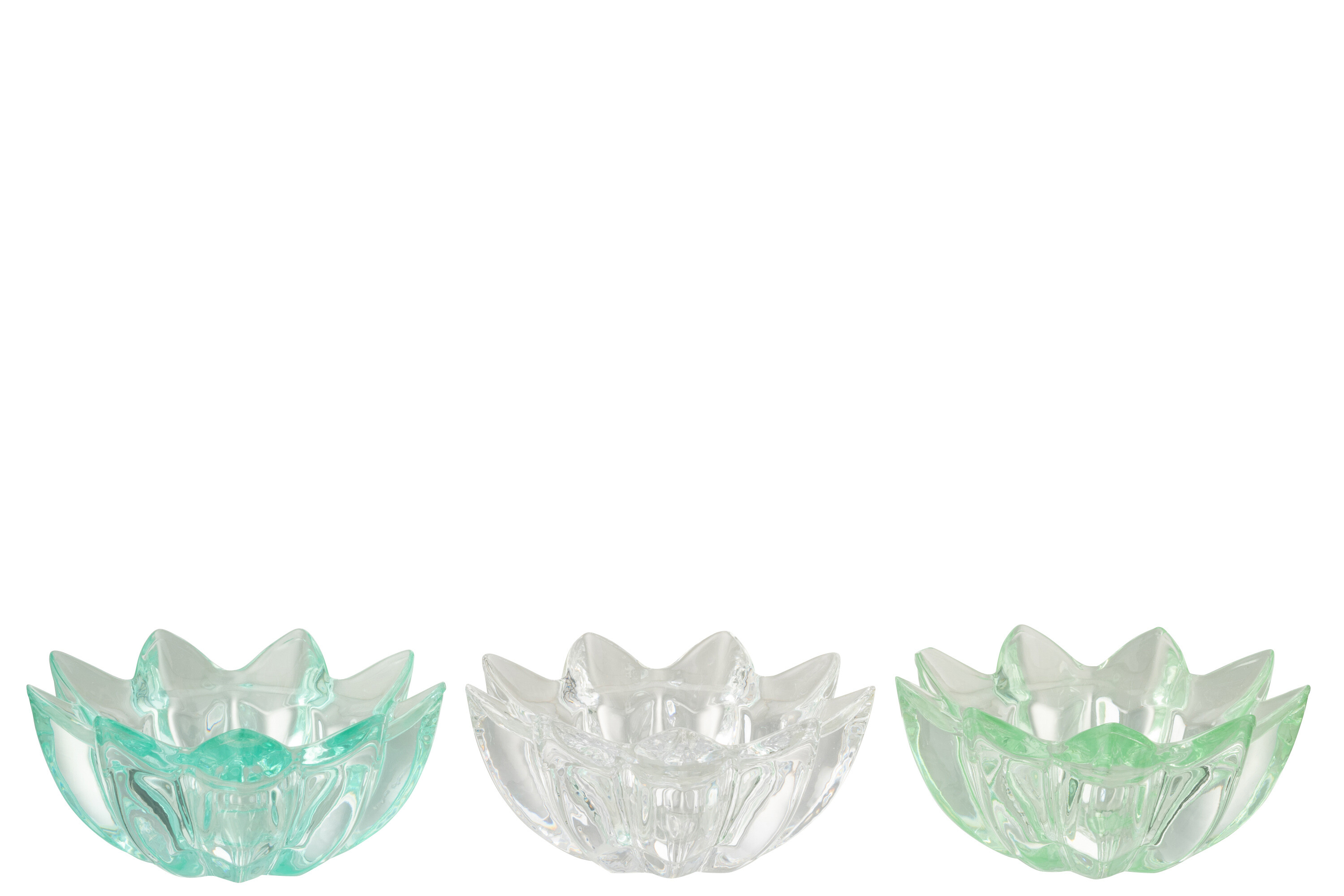 Подсвечник "Лотос" аква в ассортименте 10,5x10,5x4,8см