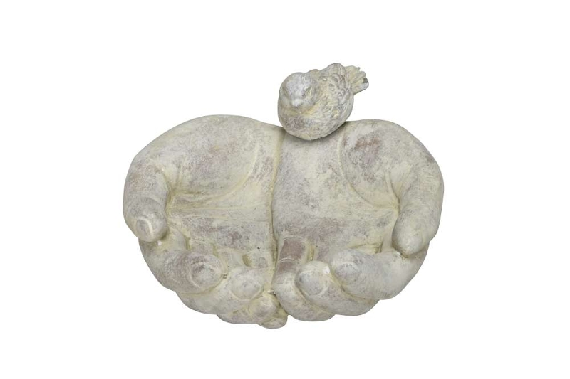 Птичья ванна "Ладони с птичкой" 22,5x21xH10,5см