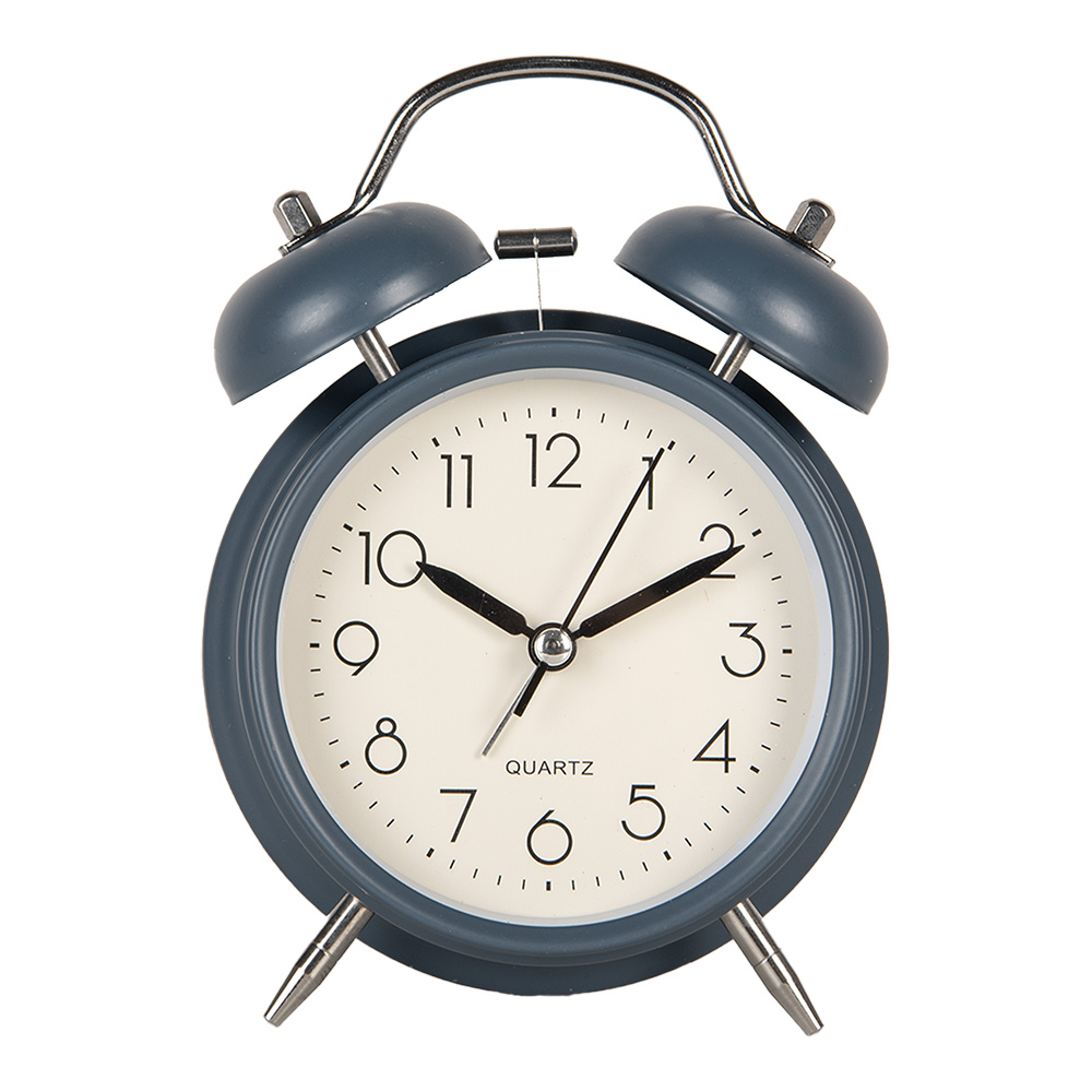 Часы настольные "Будильник" синие 12x6x17 см / 1xAA
