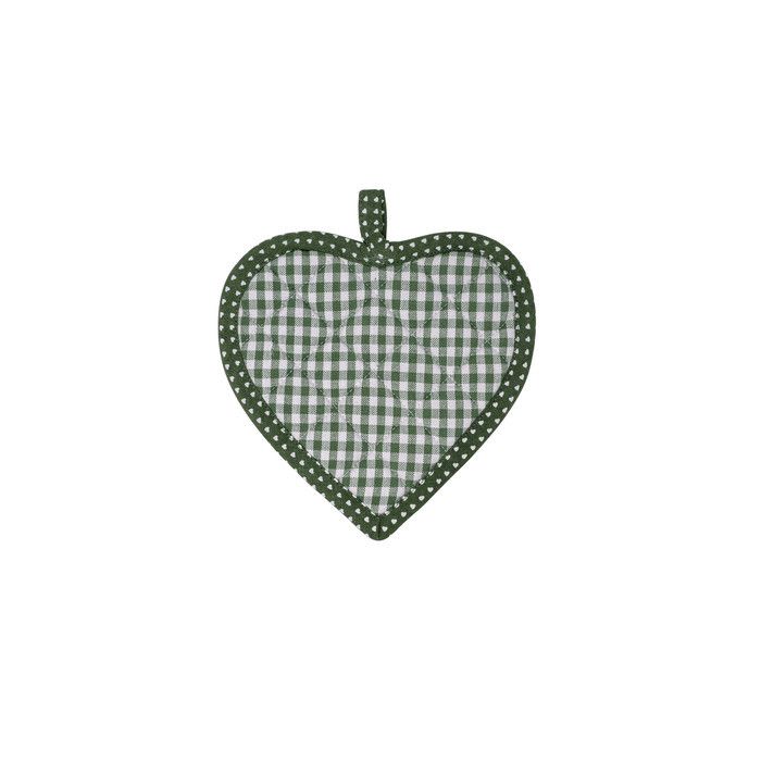Прихватка "Сердце - Виши" зеленая 20x20см