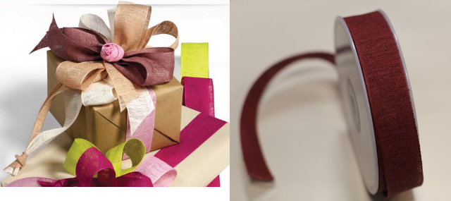 Тесьма "Лен" бордо 25ммх20м