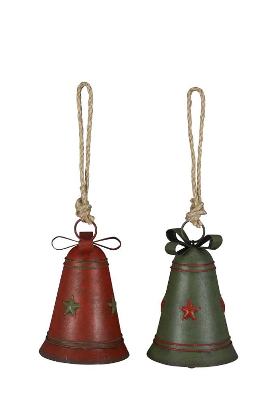 Декор подвесной "Колокольчик со звездочками" в ассортим 8x11,5/7,5x12см+10см подвес
