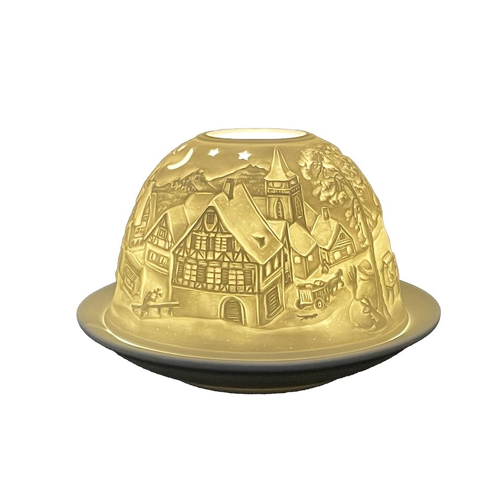 Подсвечник "Зимний пейзаж" 12x8см