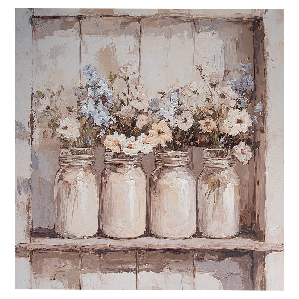 Панно "Вазы с цветами" 51x3x51см