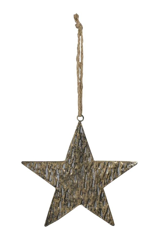 Декор подвесной "Звезда" большая античное золото 30xH30см + 20см подвес