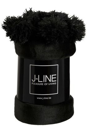 Плед "Пом-пон" черный 130х170см