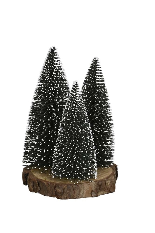 Декор "Ёлки на срубе" D13xH19см