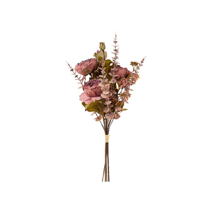 Букет античных пионовидных роз бордо 59см