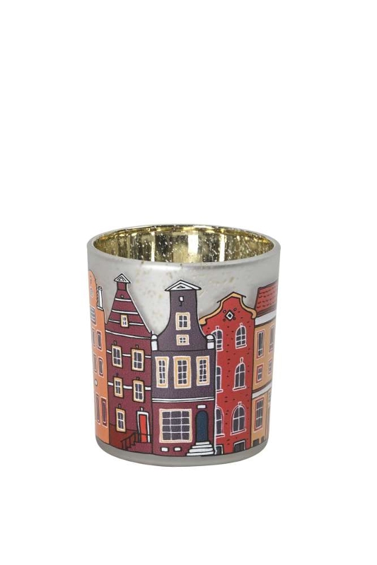 Подсвечник "Голландские домики" малый D7,5xH8см